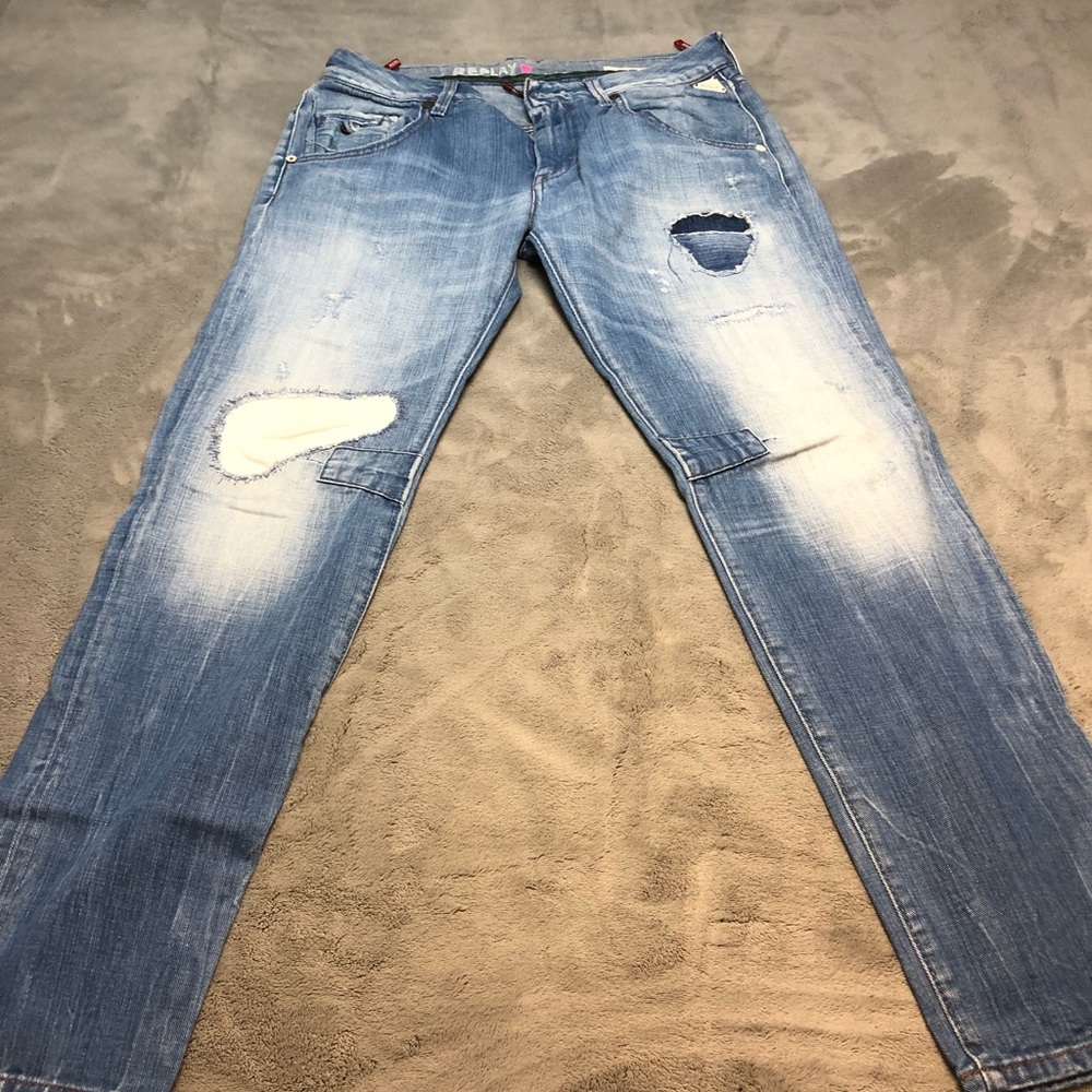 Replay straight leg low-cut jeans